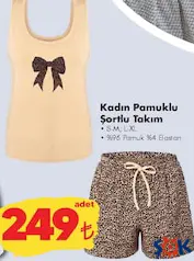 KADIN PAMUKLU ŞORTLU TAKIM